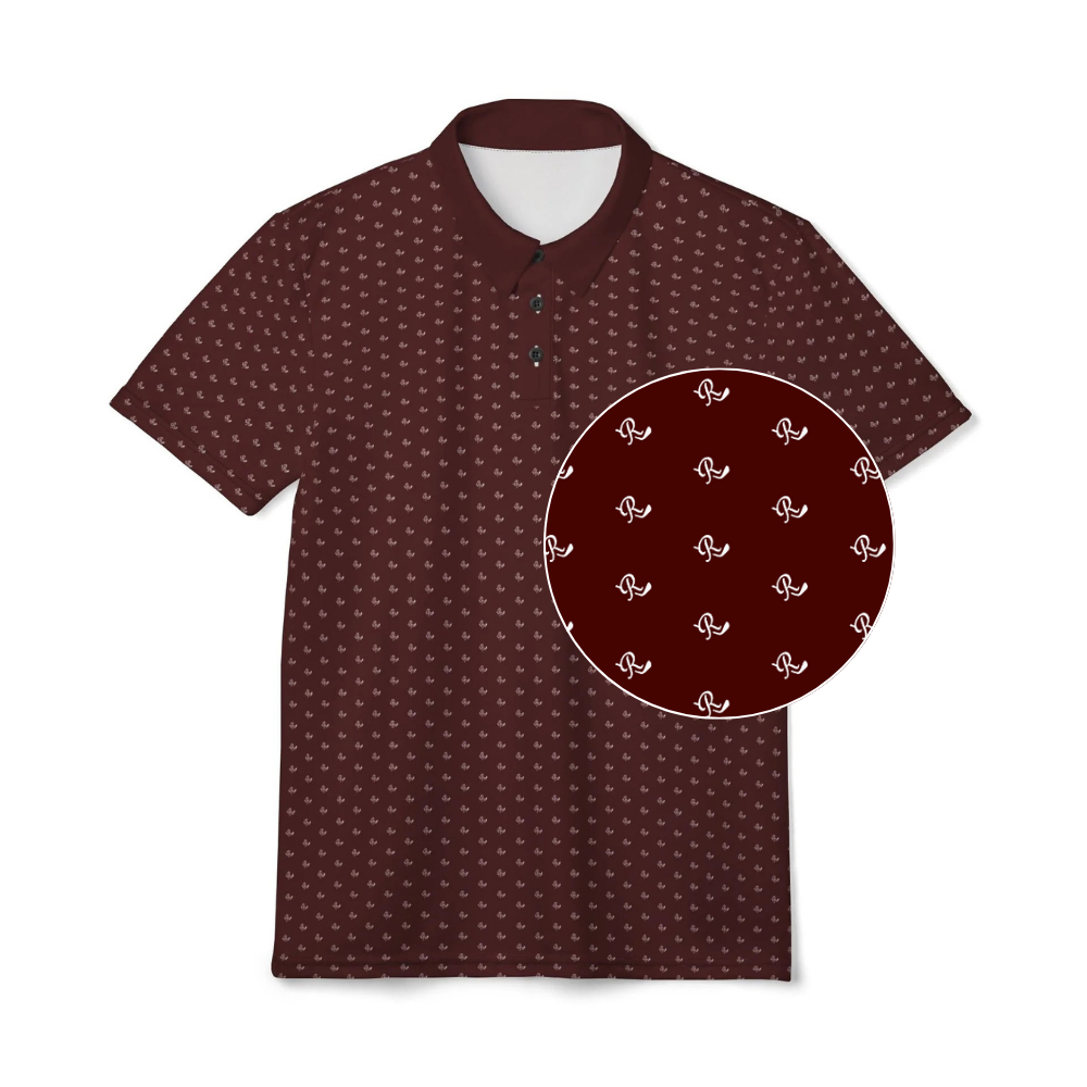 Maroon Pattern Golf Polo